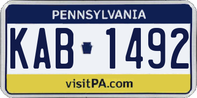 PA license plate KAB1492