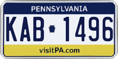 PA license plate KAB1496