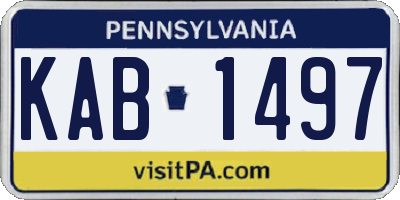 PA license plate KAB1497