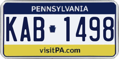 PA license plate KAB1498
