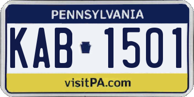 PA license plate KAB1501