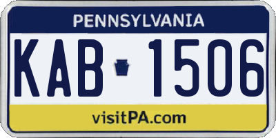 PA license plate KAB1506