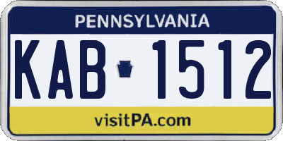 PA license plate KAB1512