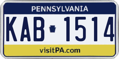 PA license plate KAB1514