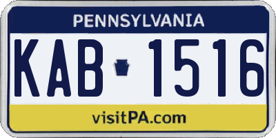 PA license plate KAB1516