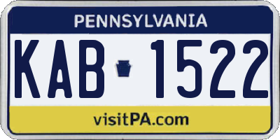 PA license plate KAB1522