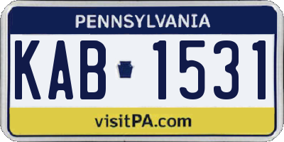 PA license plate KAB1531