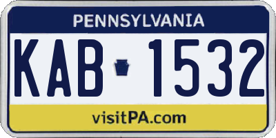 PA license plate KAB1532
