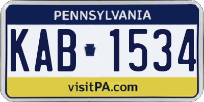 PA license plate KAB1534