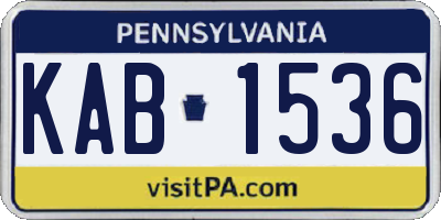 PA license plate KAB1536