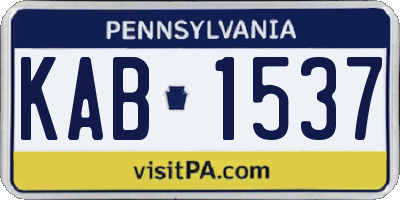 PA license plate KAB1537