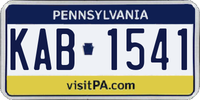 PA license plate KAB1541