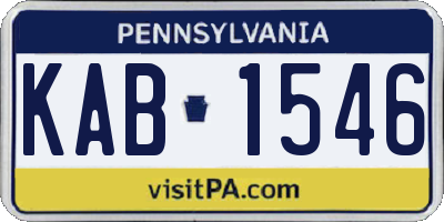 PA license plate KAB1546
