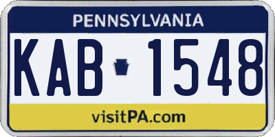 PA license plate KAB1548