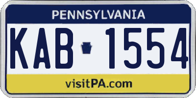 PA license plate KAB1554