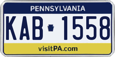 PA license plate KAB1558