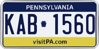 PA license plate KAB1560