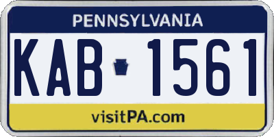 PA license plate KAB1561