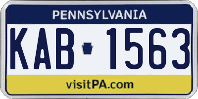 PA license plate KAB1563