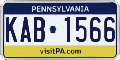 PA license plate KAB1566