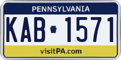 PA license plate KAB1571