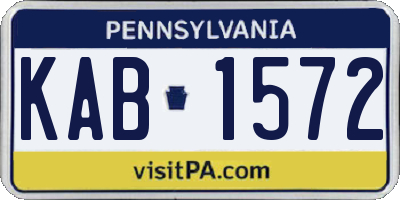 PA license plate KAB1572