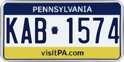 PA license plate KAB1574