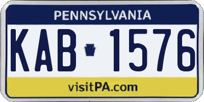 PA license plate KAB1576