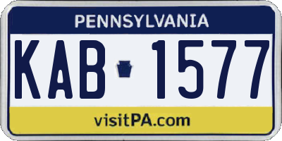PA license plate KAB1577