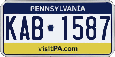 PA license plate KAB1587