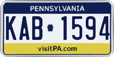 PA license plate KAB1594