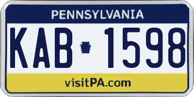 PA license plate KAB1598