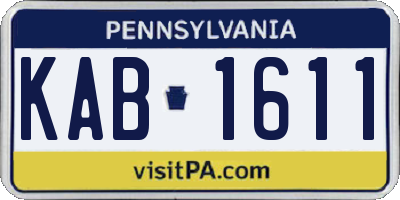 PA license plate KAB1611