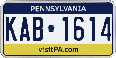 PA license plate KAB1614