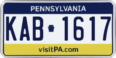 PA license plate KAB1617