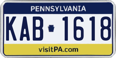 PA license plate KAB1618