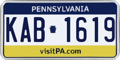 PA license plate KAB1619