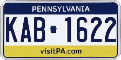 PA license plate KAB1622