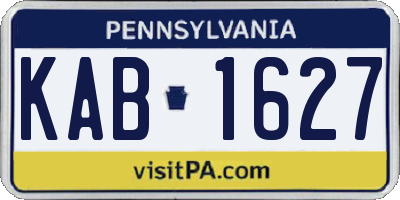 PA license plate KAB1627