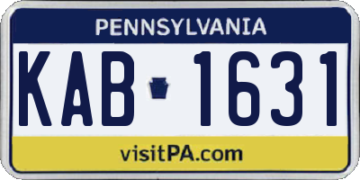 PA license plate KAB1631