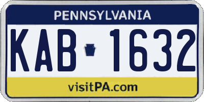 PA license plate KAB1632