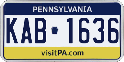 PA license plate KAB1636