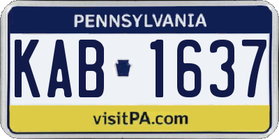 PA license plate KAB1637
