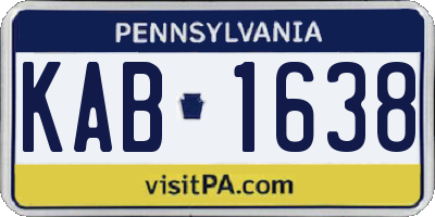 PA license plate KAB1638