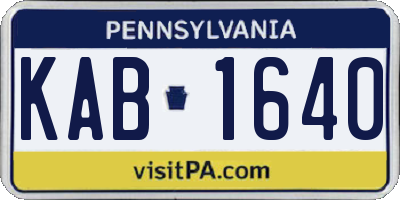 PA license plate KAB1640