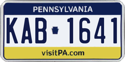 PA license plate KAB1641