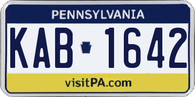 PA license plate KAB1642