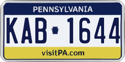 PA license plate KAB1644