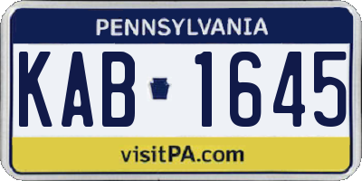 PA license plate KAB1645