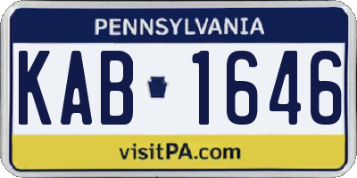 PA license plate KAB1646